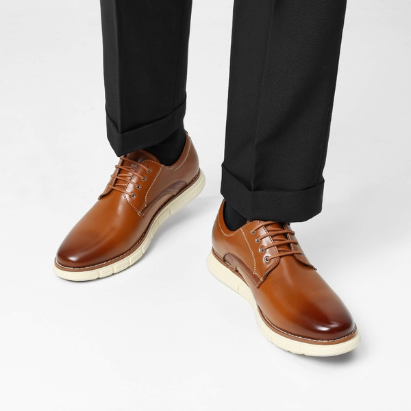 [CrossFlex NeatPolish] Men's Non-Slip Casual Oxford Sneakers - BROWN - 7